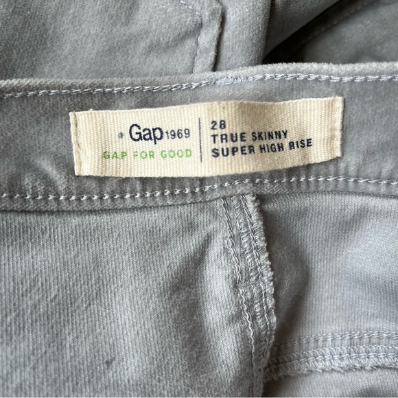 Gap grey velvet skinny high rise jeans - Picture 7 of 11